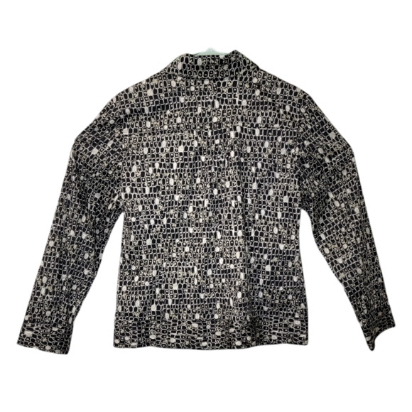 Chicos Size 1 Medium 8 Lightweight Jacket Blazer Geometric Print - Picture 2 of 6